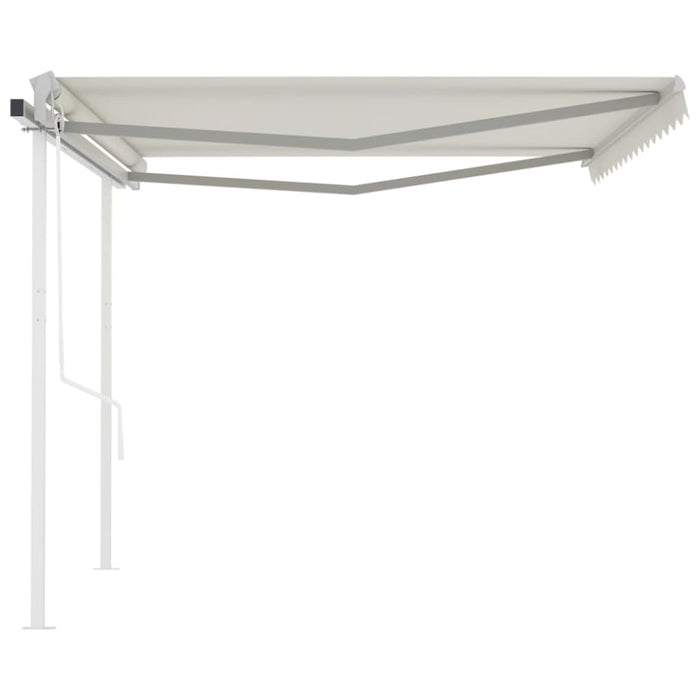 Automatic Retractable Awning With Posts 4x3 m Cream Tbkpnot