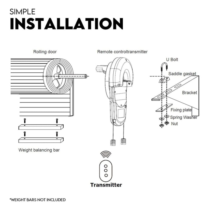 Automatic Roller Door Opener Garage Powerful 1200n Motor