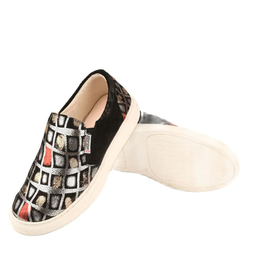 Autumn Womens Vintage Mixed Colour Leather Daily Shoes