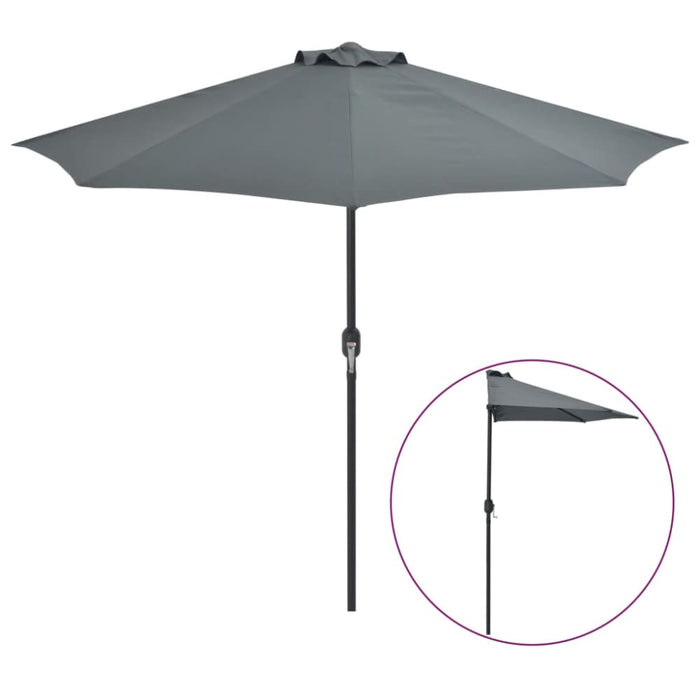 Balcony Parasol With Aluminium Pole Anthracite 270x135 Cm