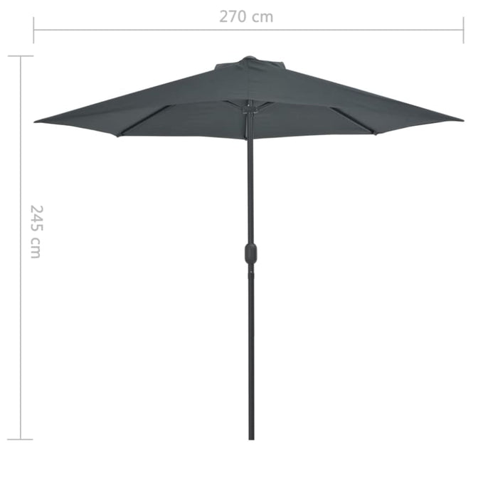 Balcony Parasol With Aluminium Pole Anthracite 270x135 Cm