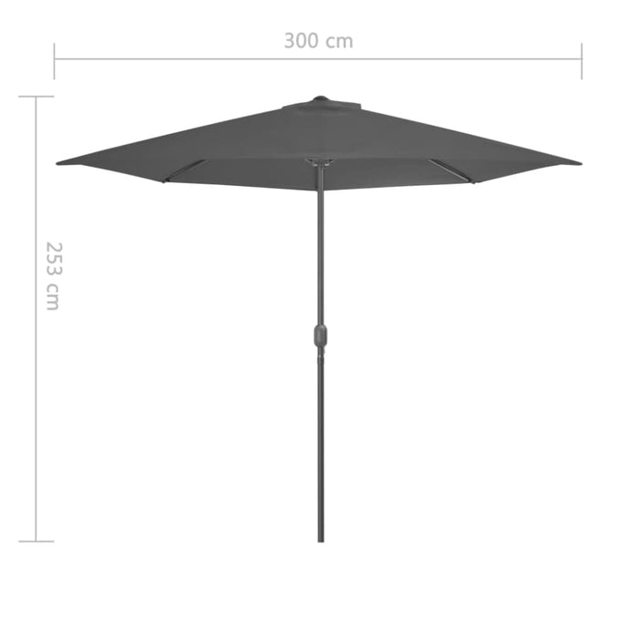 Balcony Parasol With Aluminium Pole Anthracite 300x150 Cm