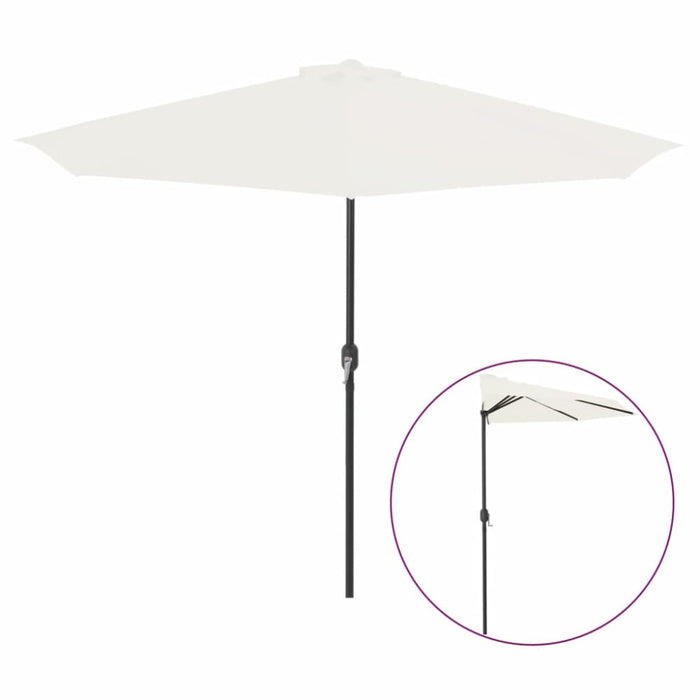 Balcony Parasol With Aluminium Pole Sand 300x150 Cm Half