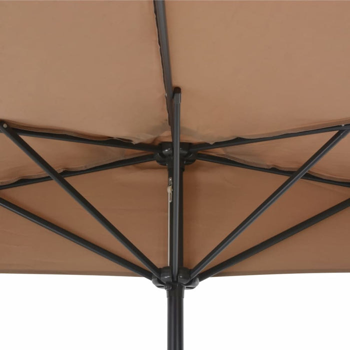 Balcony Parasol With Aluminium Pole Taupe 300x150 Cm Half