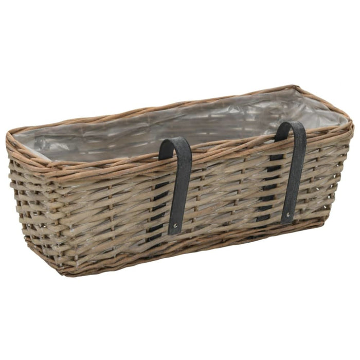 Balcony Planter 2 Pcs Wicker With Pe Lining 40 Cm Xalnxn