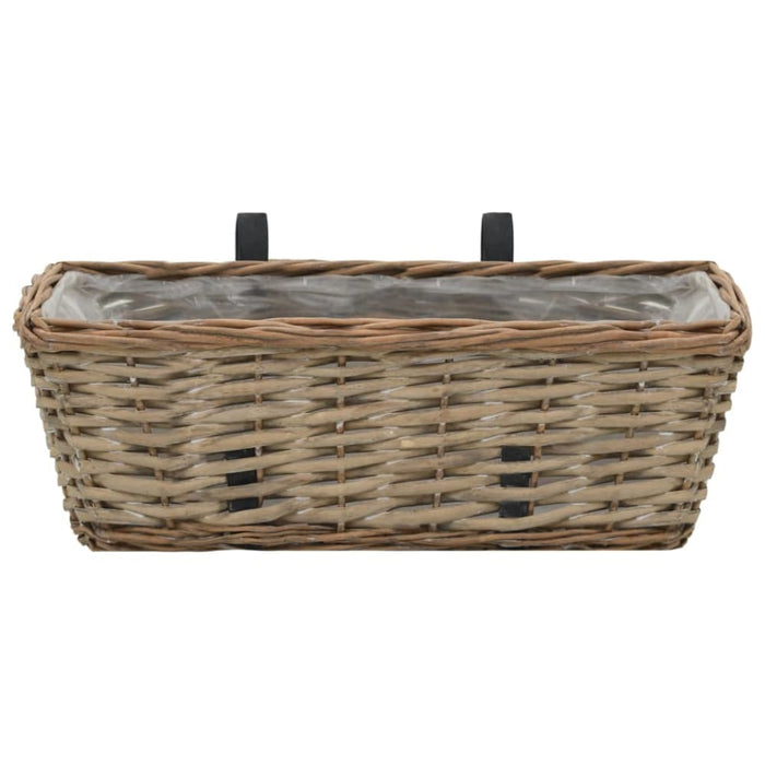 Balcony Planter 2 Pcs Wicker With Pe Lining 40 Cm Xalnxn