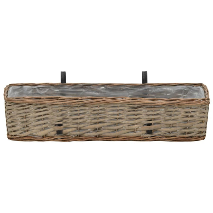 Balcony Planter 2 Pcs Wicker With Pe Lining 60 Cm Xalnxk