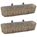 Balcony Planter 2 Pcs Wicker With Pe Lining 80 Cm Xnilax