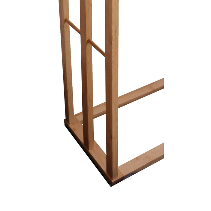 Bamboo Towel Bar Metal Holder Rack 3-tier Freestanding