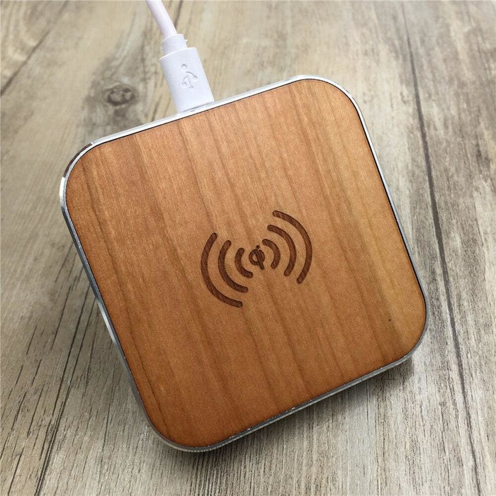 Bamboo Wood Portable Qi Wireless Charger Fast Charging Pad