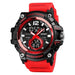 Pu Band Dual Display Sport Wrist Watch