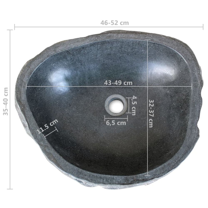 Basin River Stone Oval 46-52 Cm Oalxoa