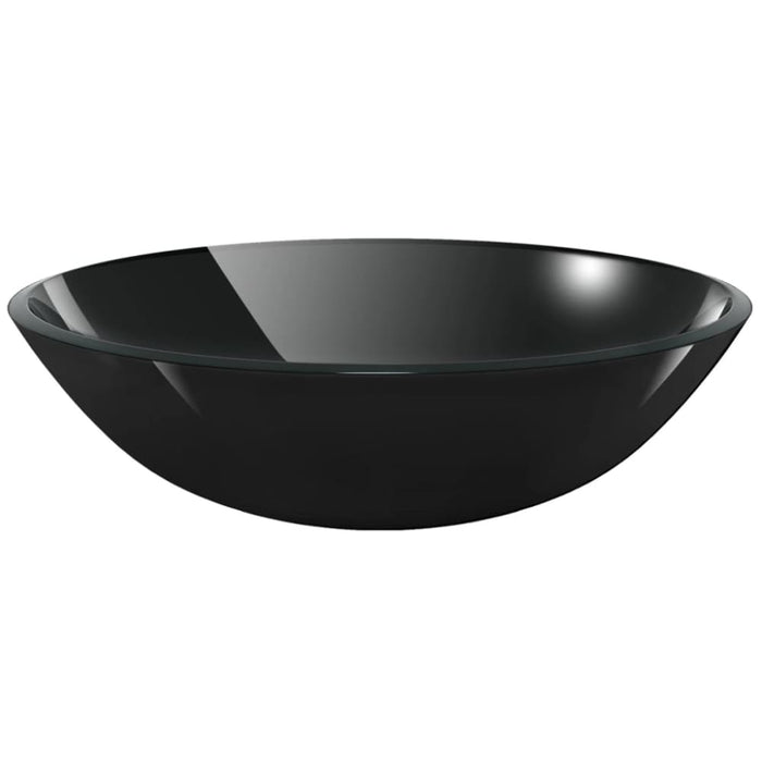 Basin Tempered Glass 42 Cm Black Oaxxto