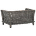 Dog Basket With Cushion Grey 50x33x30 Cm Natural Willow