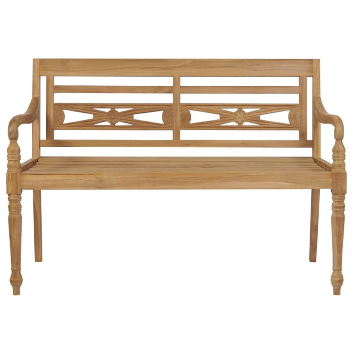 Batavia Bench With Anthracite Cushion 120 Cm Solid Teak