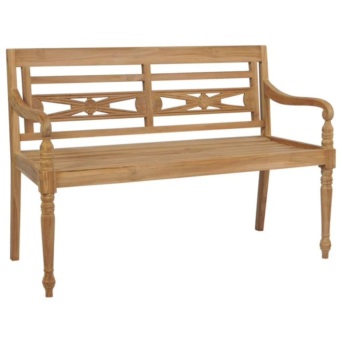 Batavia Bench With Anthracite Cushion 120 Cm Solid Teak