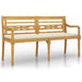 Batavia Bench With Cream Cushion 150 Cm Solid Wood Teak