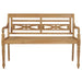 Batavia Bench With Grey Cushion 120 Cm Solid Teak Wood