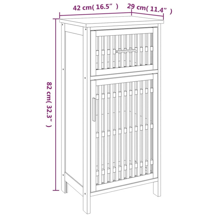 Bathroom Cabinet 42x29x82 Cm Solid Wood Walnut Tpbtpa