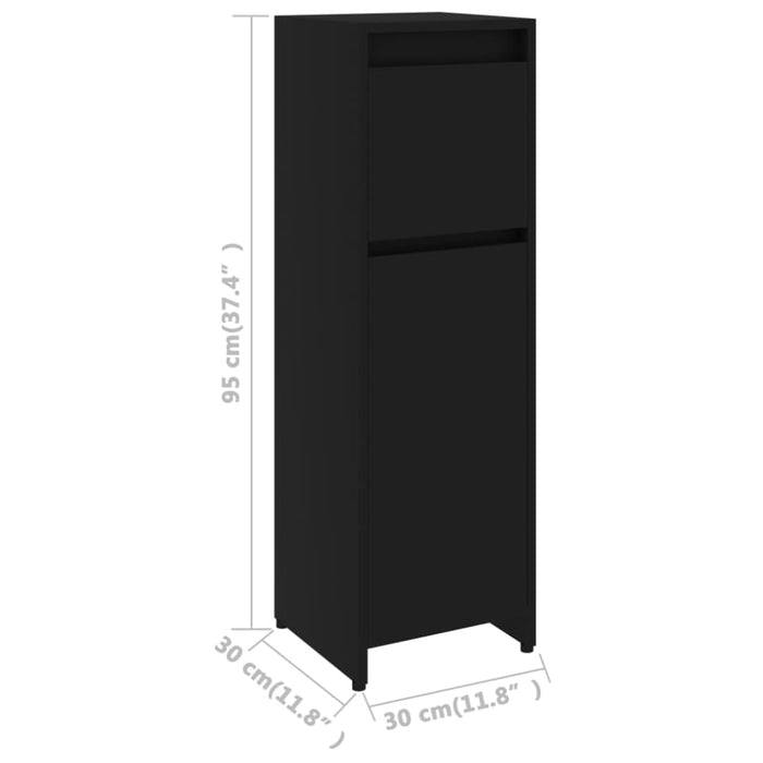 Bathroom Cabinet Black 30x30x95 Cm Chipboard Nbxllo