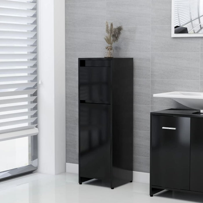 Bathroom Cabinet Black 30x30x95 Cm Chipboard Nbxllo