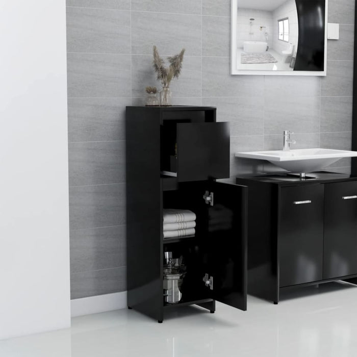 Bathroom Cabinet Black 30x30x95 Cm Chipboard Nbxllo