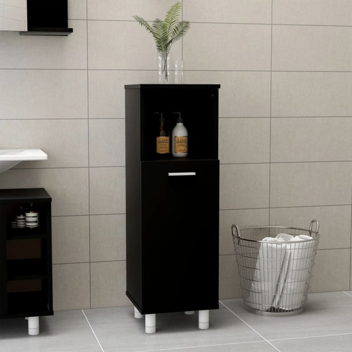 Bathroom Cabinet Black 30x30x95 Cm Chipboard Nbxlol