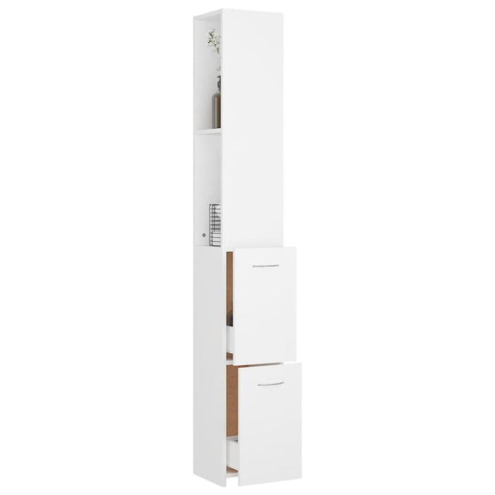 Bathroom Cabinet White 25x26.5x170 Cm Engineered Wood Nbnato