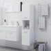 Bathroom Cabinet White 30x30x130 Cm Chipboard Nbakki