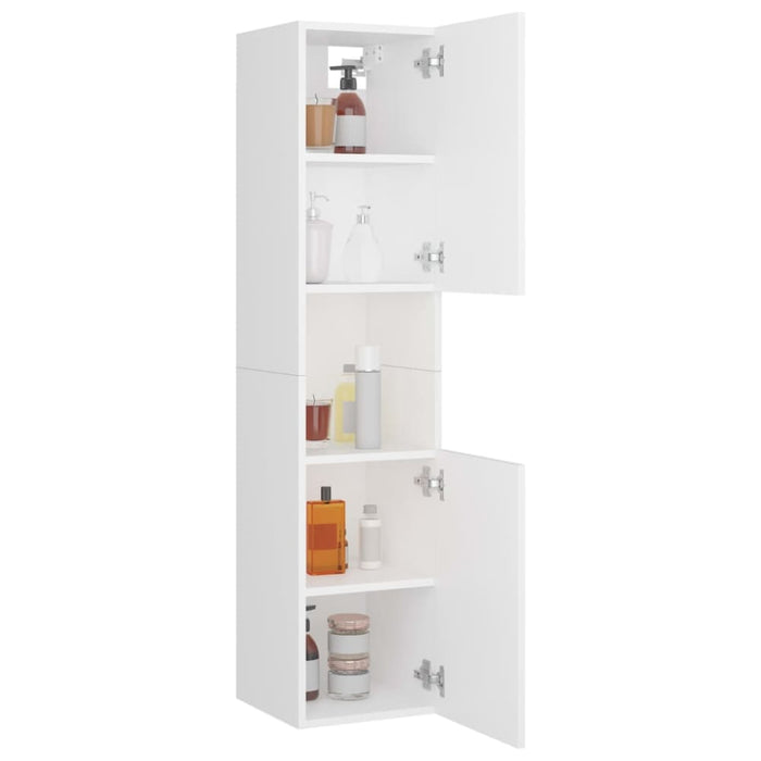 Bathroom Cabinet White 30x30x130 Cm Chipboard Nbakki