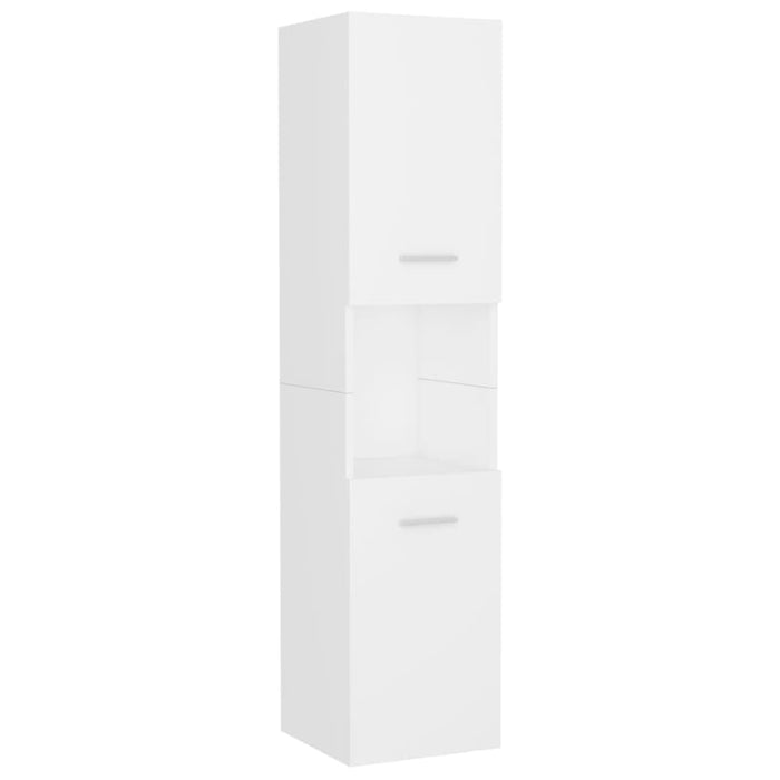 Bathroom Cabinet White 30x30x130 Cm Chipboard Nbakki