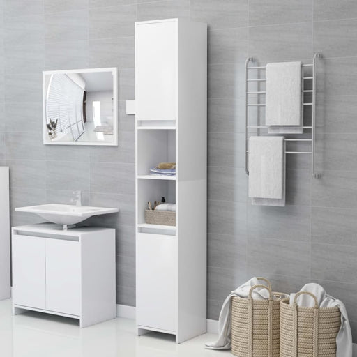 Bathroom Cabinet White 30x30x183.5 Cm Engineered Wood Nbxllk