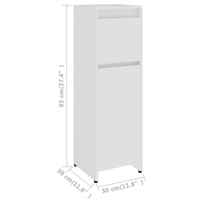 Bathroom Cabinet White 30x30x95 Cm Chipboard Nbxllb