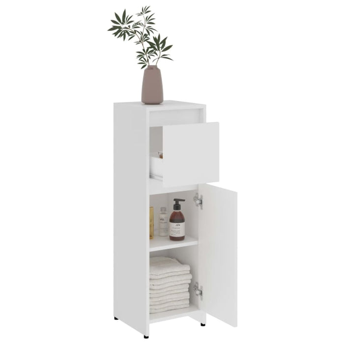 Bathroom Cabinet White 30x30x95 Cm Chipboard Nbxllb