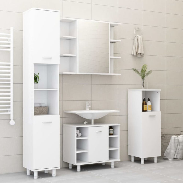 Bathroom Cabinet White 30x30x95 Cm Engineered Wood Nbxlop