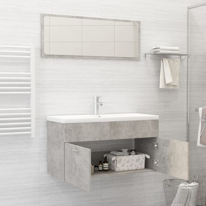 Bathroom Furniture Set Concrete Grey Chipboard Tbibnni