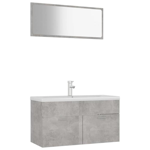 Bathroom Furniture Set Concrete Grey Chipboard Tbibnni