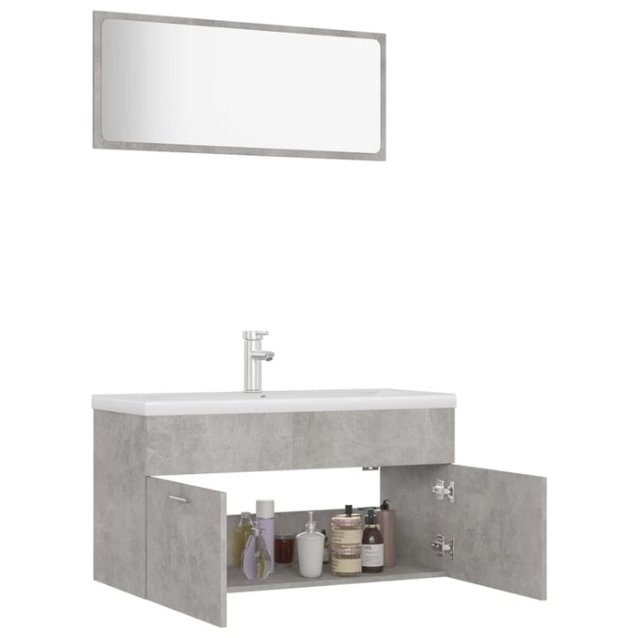 Bathroom Furniture Set Concrete Grey Chipboard Tbibnni