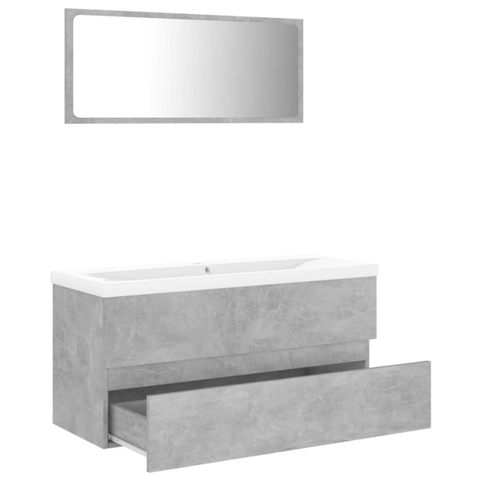 Bathroom Furniture Set Concrete Grey Chipboard Tbiolol