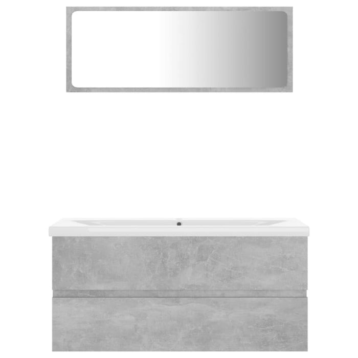 Bathroom Furniture Set Concrete Grey Chipboard Tbiolol