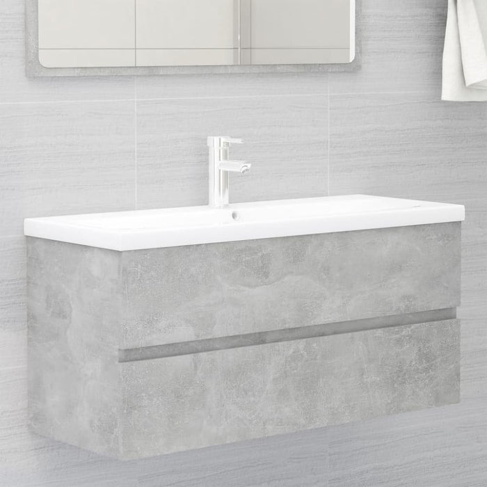 Bathroom Furniture Set Concrete Grey Chipboard Tbiolol