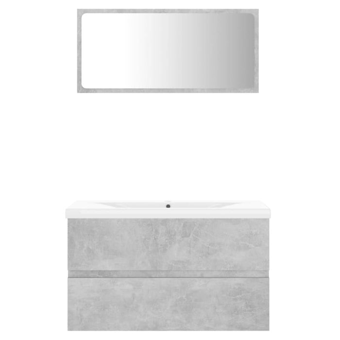 Bathroom Furniture Set Concrete Grey Chipboard Tbiopkn