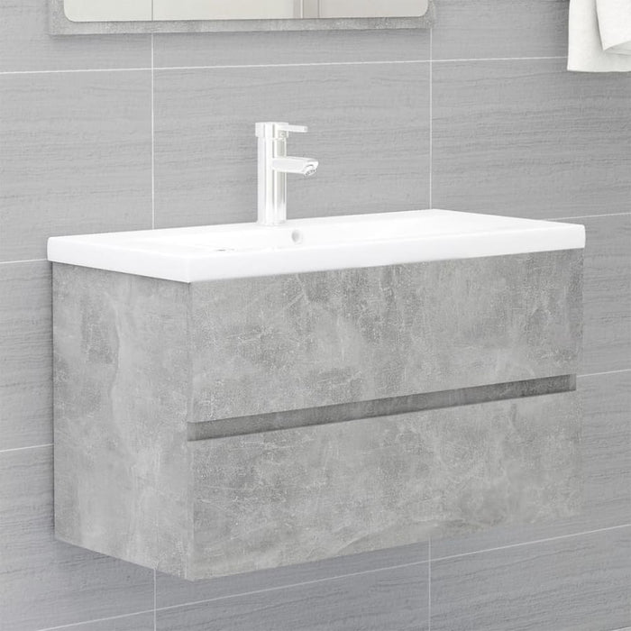 Bathroom Furniture Set Concrete Grey Chipboard Tbiopkn