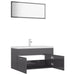 Bathroom Furniture Set Glossy Look Grey Chipboard Tbibnko