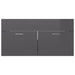 Bathroom Furniture Set Glossy Look Grey Chipboard Tbibnko