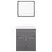 Bathroom Furniture Set Glossy Look Grey Chipboard Tbibnla