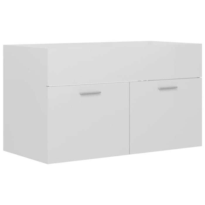 Bathroom Furniture Set Glossy Look White Chipboard Tbibnnb