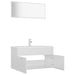 Bathroom Furniture Set Glossy Look White Chipboard Tbibnnk