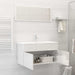 Bathroom Furniture Set Glossy Look White Chipboard Tbibnnk