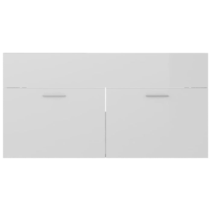 Bathroom Furniture Set Glossy Look White Chipboard Tbibnnk